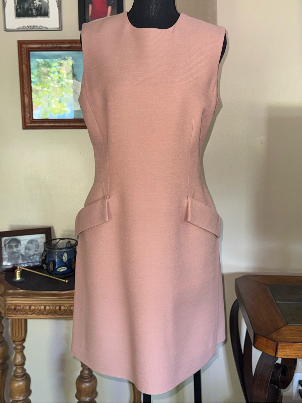 Christian Dior Sleeveless Pocket Front Shift Dress